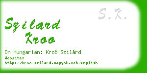 szilard kroo business card